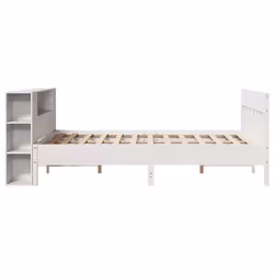 vidaXL Bookcase Bed without Mattress Bed Base White 160x200cm Solid Wood Pine - Additional view 4