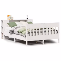 vidaXL Bookcase Bed without Mattress Bed Base White 120x200cm Solid Wood Pine