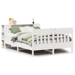 vidaXL Bookcase Bed without Mattress Bed Base White 120x200cm Solid Wood Pine