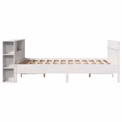 vidaXL Bookcase Bed without Mattress Bed Base White 140x190cm Solid Wood Pine - Additional view 4