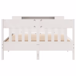 vidaXL Bookcase Bed without Mattress White 135x190 cm Double Solid Wood Pine