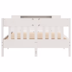 vidaXL Bookcase Bed without Mattress White 120x190 cm Small Double Solid Wood Pine