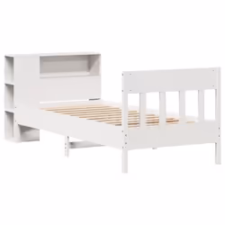 vidaXL Bookcase Bed without Mattress Bed White Small Single Solid Wood Pine
