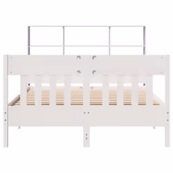 vidaXL Bed Frame without Mattress White 120x190 cm Small Double Solid Wood Pine