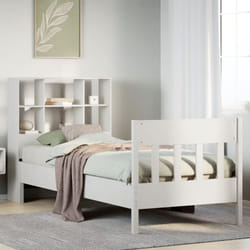 vidaXL Bed Frame without Mattress White 90x190 cm Single Solid Wood Pine