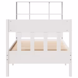 vidaXL Bed Frame without Mattress White 90x190 cm Single Solid Wood Pine