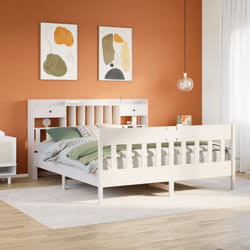 vidaXL Bed Frame without Mattress White 180x200 cm Super King Solid Wood Pine