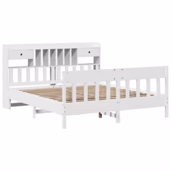 vidaXL Bed Frame without Mattress White 180x200 cm Super King Solid Wood Pine