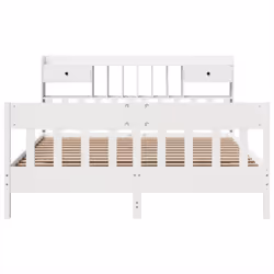 vidaXL Bed Frame without Mattress White 180x200 cm Super King Solid Wood Pine