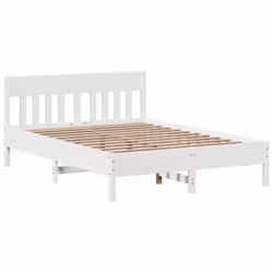vidaXL Bed Frame without Mattress Bed Base White 160x200 cm Solid Wood Pine - Additional view 4