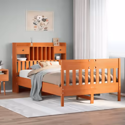 vidaXL Bed Frame without Mattress Bed Wax Brown 120x200 cm Solid Wood Pine