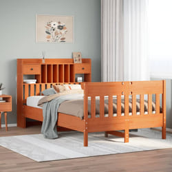 vidaXL Bed Frame without Mattress Bed Wax Brown 120x200 cm Solid Wood Pine