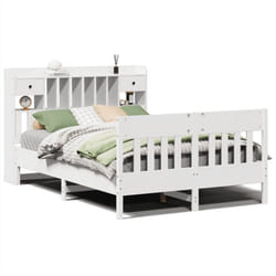vidaXL Bed Frame without Mattress Bed Base White 140x190 cm Solid Wood Pine