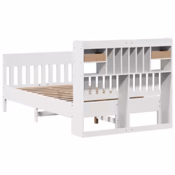 vidaXL Bed Frame without Mattress Bed Base White 135x190 cm Solid Wood Pine - Additional view 7