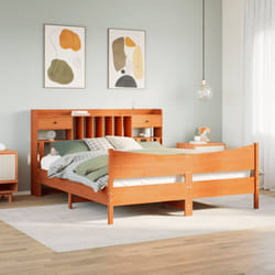 vidaXL Bed Frame without Mattress Bed Wax Brown 200x200 cm Solid Wood Pine