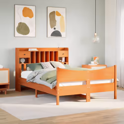 vidaXL Bed Frame without Mattress Bed Wax Brown 160x200 cm Solid Wood Pine