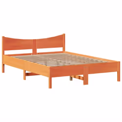 vidaXL Bed Frame without Mattress Bed Wax Brown 160x200 cm Solid Wood Pine - Additional view 4
