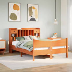 vidaXL Bed Frame without Mattress Bed Wax Brown 140x200 cm Solid Wood Pine