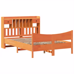 vidaXL Bed Frame without Mattress Bed Wax Brown 140x200 cm Solid Wood Pine
