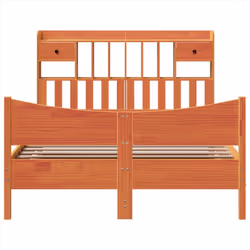 vidaXL Bed Frame without Mattress Bed Wax Brown 140x190 cm Solid Wood Pine