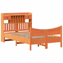 vidaXL Bed Frame without Mattress Wax Brown 135x190 cm Double Solid Wood Pine