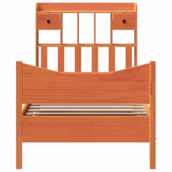 vidaXL Bed Frame without Mattress Wax Brown 90x190 cm Single Solid Wood Pine