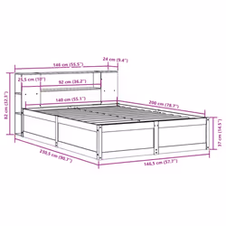 vidaXL Bed Frame without Mattress Bed Base Bedstead Solid Wood Pine - white, 140 x 200 cm