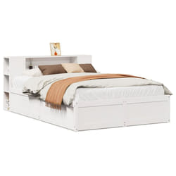 vidaXL Bed Frame without Mattress Bed Base Bedstead Solid Wood Pine - white, 140 x 190 cm