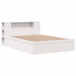 vidaXL Bed Frame without Mattress Bed Base Bedstead Solid Wood Pine - white, 140 x 190 cm