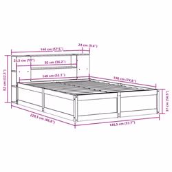 vidaXL Bed Frame without Mattress Bed Base Bedstead Solid Wood Pine - white, 140 x 190 cm
