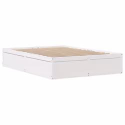 vidaXL Bed Frame without Mattress Bed Base Bedstead Solid Wood Pine - white, 140 x 190 cm - Additional view 4