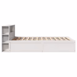 vidaXL Bed Frame without Mattress Bed Base Bedstead Solid Wood Pine - white, 140 x 190 cm - Additional view 5