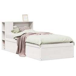 vidaXL Bed Frame without Mattress Bed Wax Solid Wood Pine - white, 100 x 200 cm