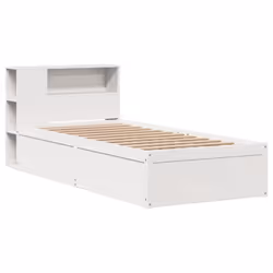 vidaXL Bed Frame without Mattress Bed Wax Solid Wood Pine - white, 100 x 200 cm