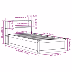 vidaXL Bed Frame without Mattress Bed Base 90x190 cm Single Solid Wood Pine