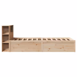 vidaXL Bed Frame without Mattress Bed Wax Solid Wood Pine - natural, 75 x 190 cm - Additional view 5