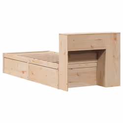 vidaXL Bed Frame without Mattress Bed Wax Solid Wood Pine - natural, 75 x 190 cm - Additional view 6