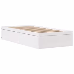vidaXL Bed Frame without Mattress Bed Wax Solid Wood Pine - white, 75 x 190 cm - Additional view 4