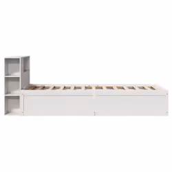vidaXL Bed Frame without Mattress Bed Wax Solid Wood Pine - white, 75 x 190 cm - Additional view 5