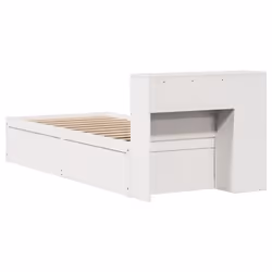 vidaXL Bed Frame without Mattress Bed Wax Solid Wood Pine - white, 75 x 190 cm - Additional view 6