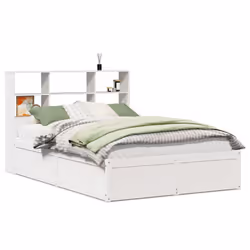 vidaXL Bed Frame without Mattress Bed Base Solid Wood Pine - white, 120 x 190 cm