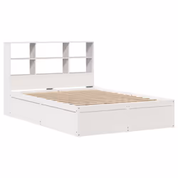 vidaXL Bed Frame without Mattress Bed Base Solid Wood Pine - white, 120 x 190 cm
