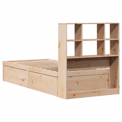 vidaXL Bed Frame without Mattress Bed Base Solid Wood Pine - natural, 90 x 190 cm - Additional view 6