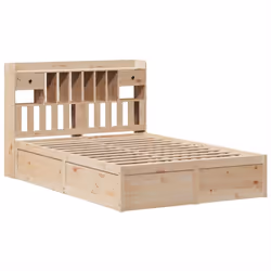 vidaXL Bed Frame without Mattress Solid Wood Pine - natural, 150 x 200 cm