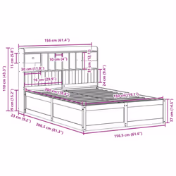 vidaXL Bed Frame without Mattress Solid Wood Pine - natural, 150 x 200 cm