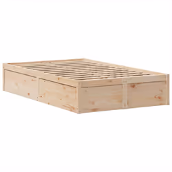 vidaXL Bed Frame without Mattress Solid Wood Pine - natural, 135 x 190 cm - Additional view 4