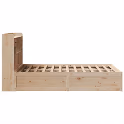 vidaXL Bed Frame without Mattress Solid Wood Pine - natural, 135 x 190 cm - Additional view 5