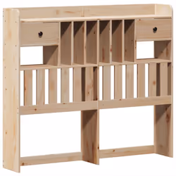 vidaXL Bed Frame without Mattress Solid Wood Pine - natural, 135 x 190 cm - Additional view 7