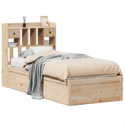 vidaXL Bed Frame without Mattress Solid Wood Pine - natural, 75 x 190 cm