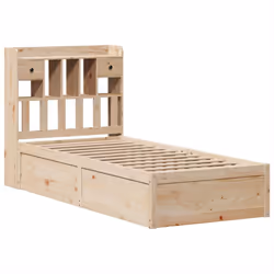 vidaXL Bed Frame without Mattress Solid Wood Pine - natural, 75 x 190 cm